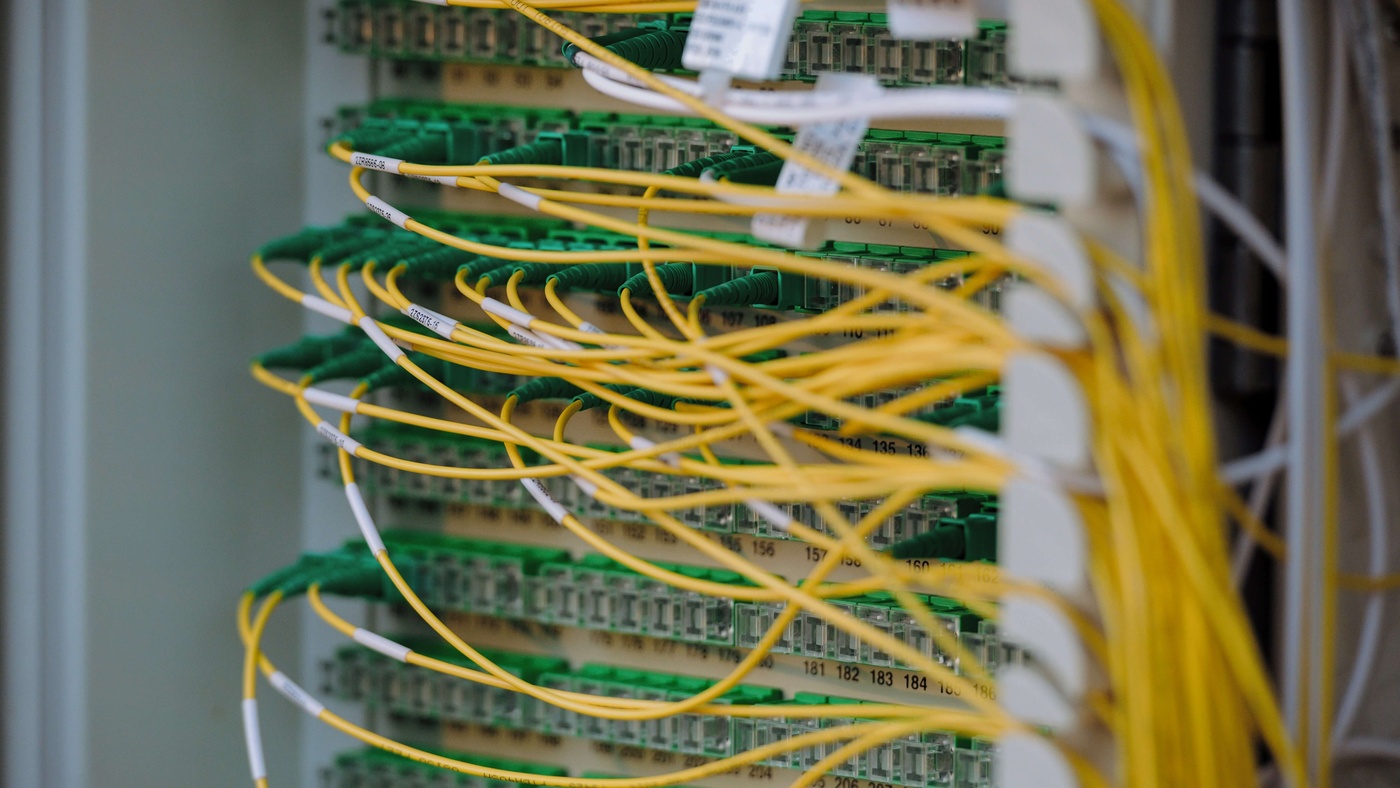 Cat 6A structured cabling terminated to a patch panel